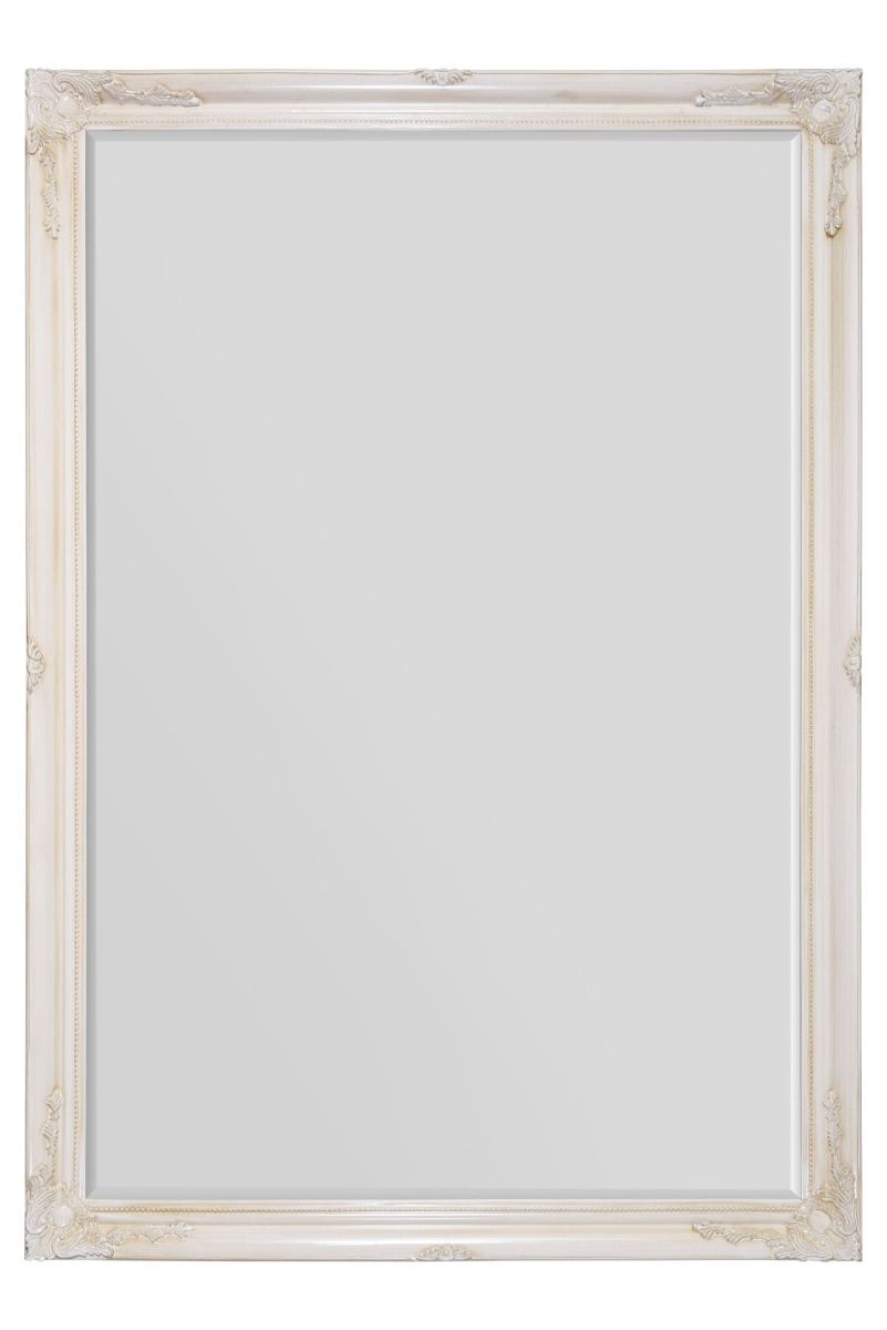 6.7 Foot Tall Extra Large Leaner Mirror in Aged Ivory