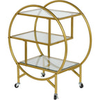 Art Deco Gold Circular Drinks Trolley