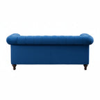 Blue Velvet Upholstered 2 Seater Chesterfield Sofa