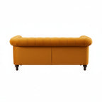 Burnt Orange Velvet Upholstered 2 Seater Chesterfield Sofa