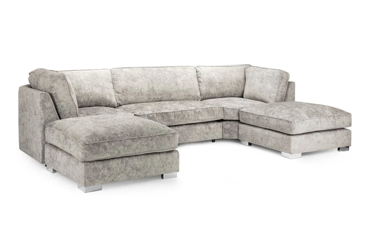 Bishop Scatterback or Fullback U Shape Sofa in either Truffle or Platinum