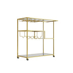 Art Deco Gold Drinks Trolley With Racks