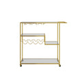 Art Deco Gold Drinks Trolley With Racks