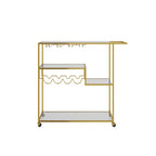 Art Deco Gold Drinks Trolley With Racks