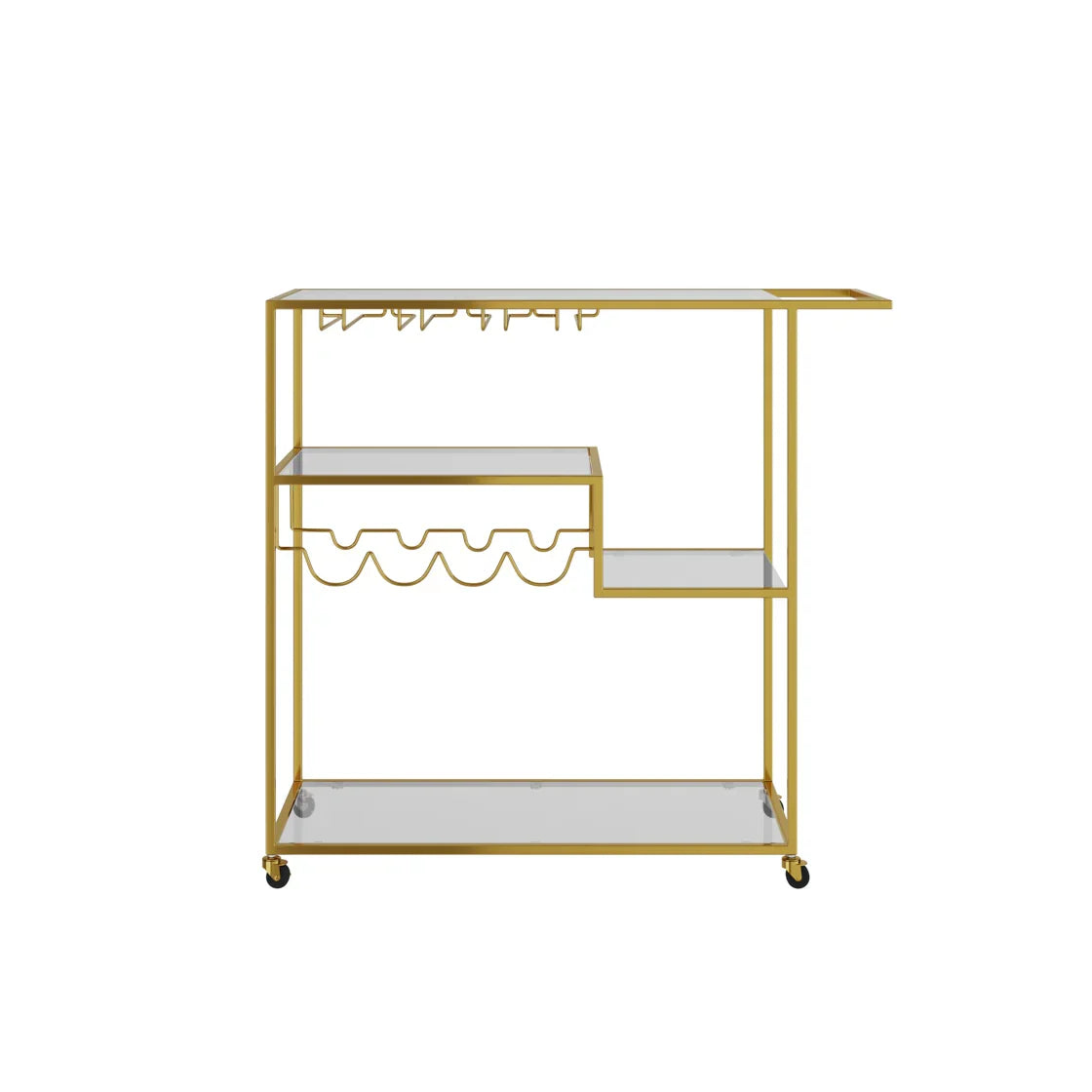 Art Deco Gold Drinks Trolley With Racks