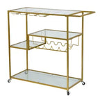 Art Deco Gold Drinks Trolley With Racks