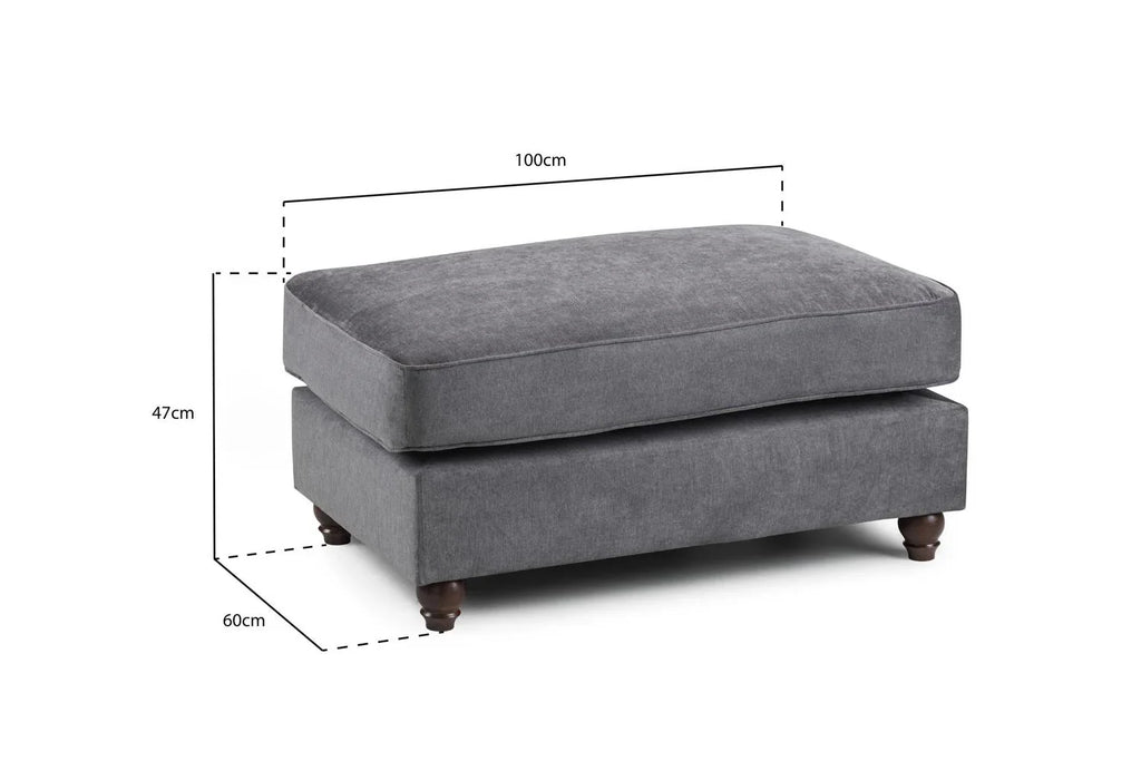 Windsor Footstool in Grey
