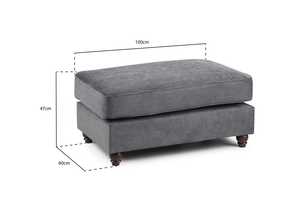 Windsor Footstool in Grey