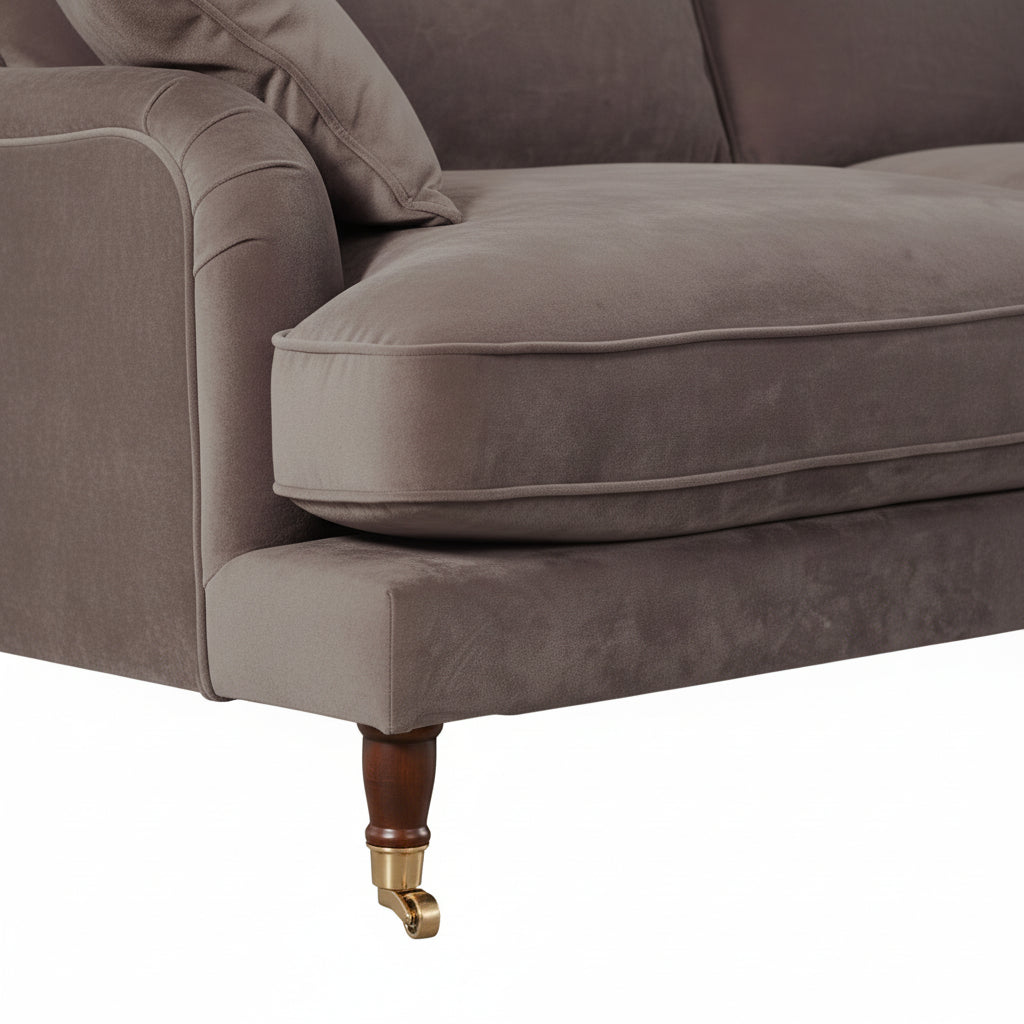 Mole Brown Velvet 2 Seater Sofa