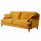 Mustard Yellow Velvet 4 Seater Sofa