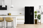 430L American Style Fridge Freezer in Black