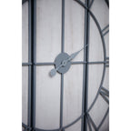 Large Light Grey & White Wash Panelled Wall Clock
