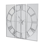 Large Statement Silver Mirrored Wall Clock