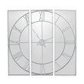 Large Statement Silver Mirrored Wall Clock