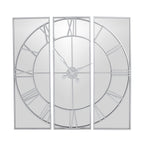 Large Statement Silver Mirrored Wall Clock