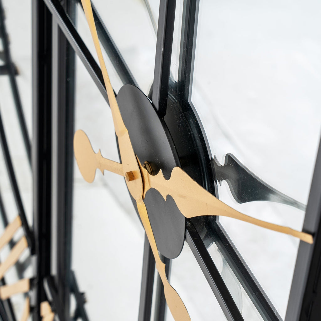 Black and Gold Large Wall Clock