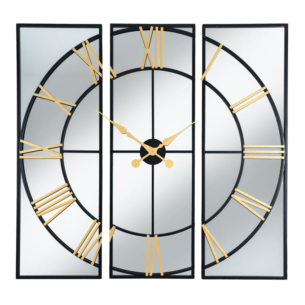 Black and Gold Large Wall Clock