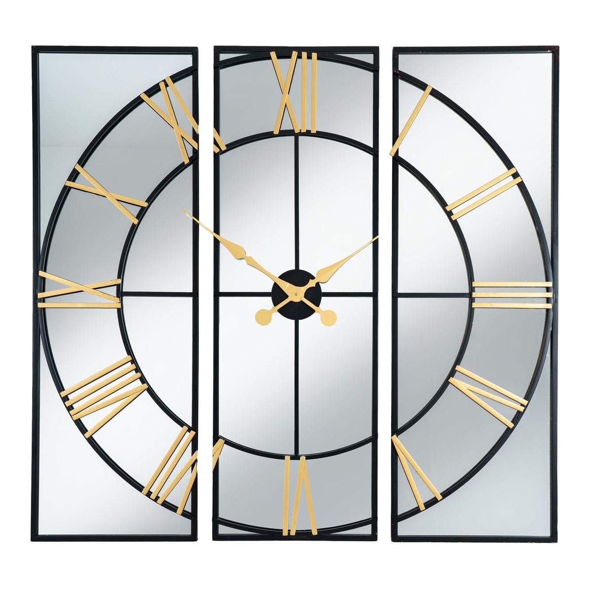 Black and Gold Large Wall Clock