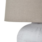 Athena Aged Stone Tall Table Lamp With Linen Shade