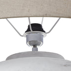 Athena Aged Stone Tall Table Lamp With Linen Shade