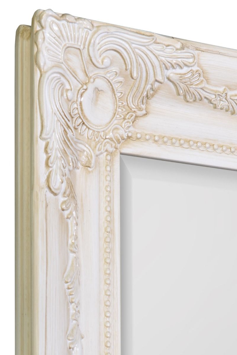 6.7 Foot Tall Extra Large Leaner Mirror in Aged Ivory