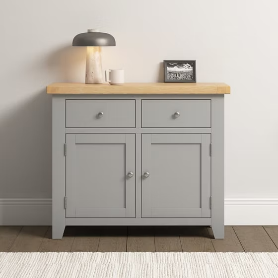 3 Piece Grey & Oak Living Room Furniture Set