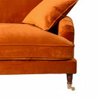 Burnt Orange Velvet 4 Seater Sofa