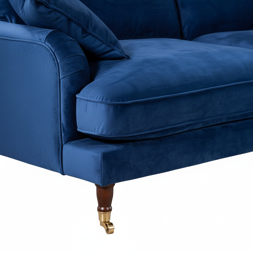 Royal Blue Velvet 2 Seater Sofa