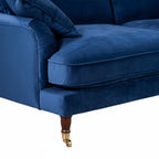Royal Blue Velvet 3 Seater Sofa