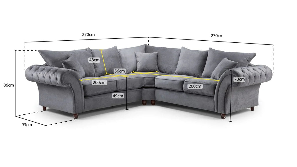 Windsor Large Corner Sofa In Grey