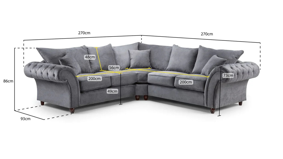 Windsor Large Corner Sofa In Grey