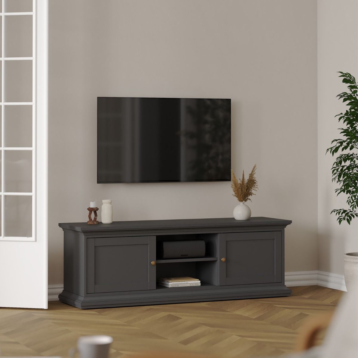 Shaker Style Matt Grey Living Room Set