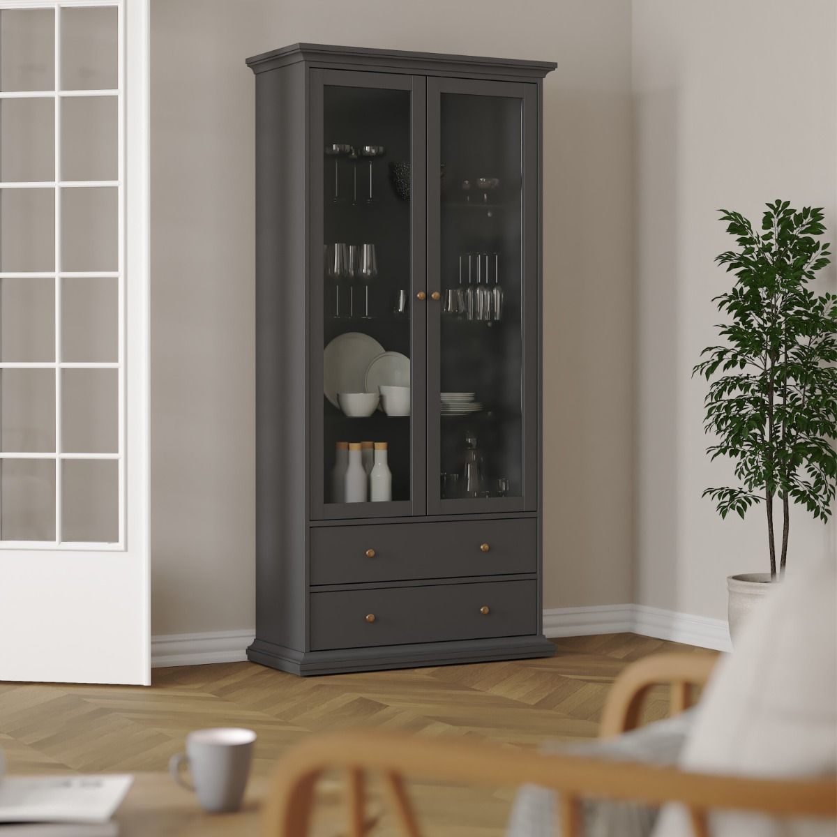 Shaker Style Matt Grey Living Room Set