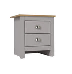 Grey And Oak Three Piece Bedroom Furniture Set