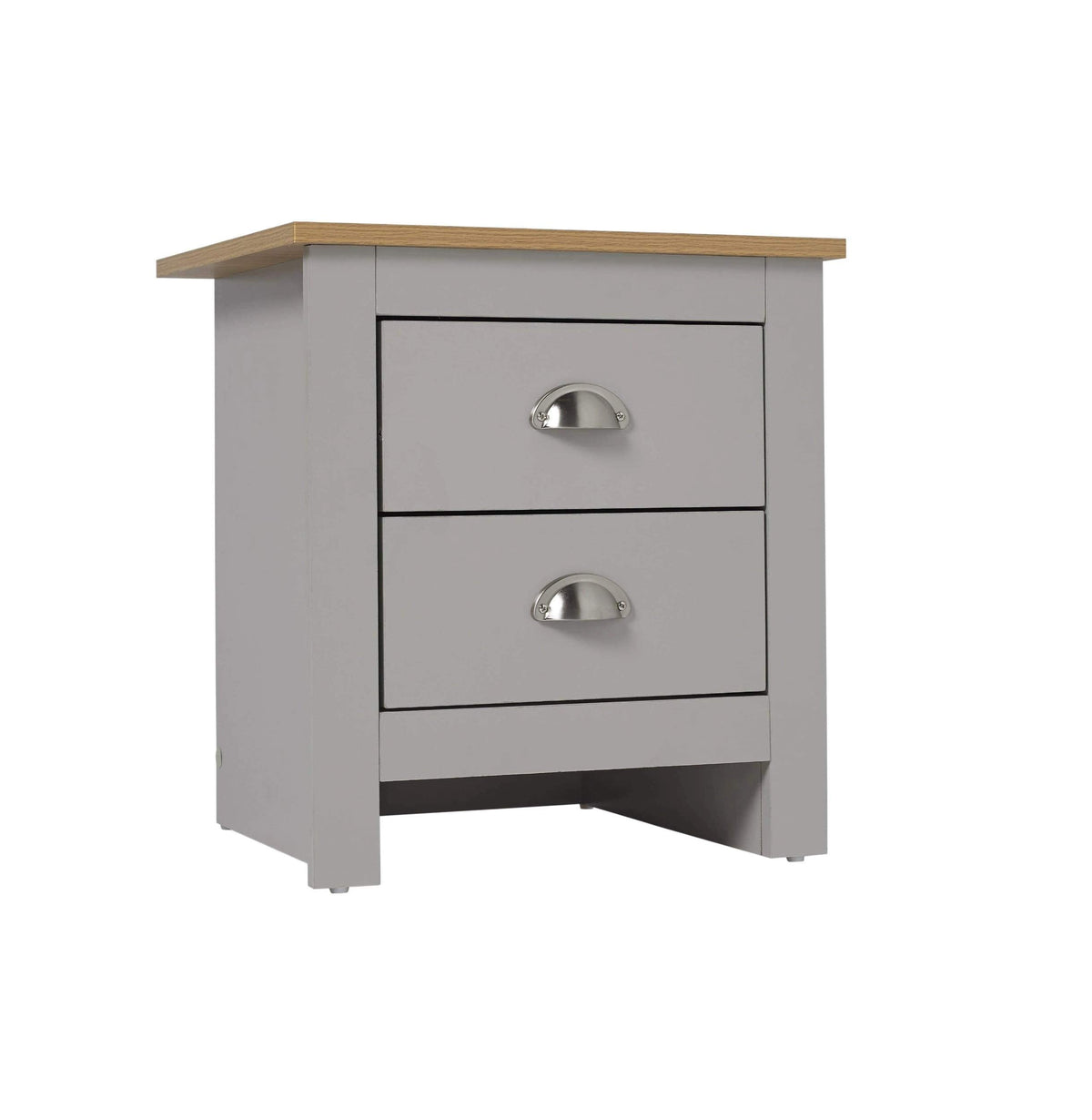 Grey And Oak Three Piece Bedroom Furniture Set