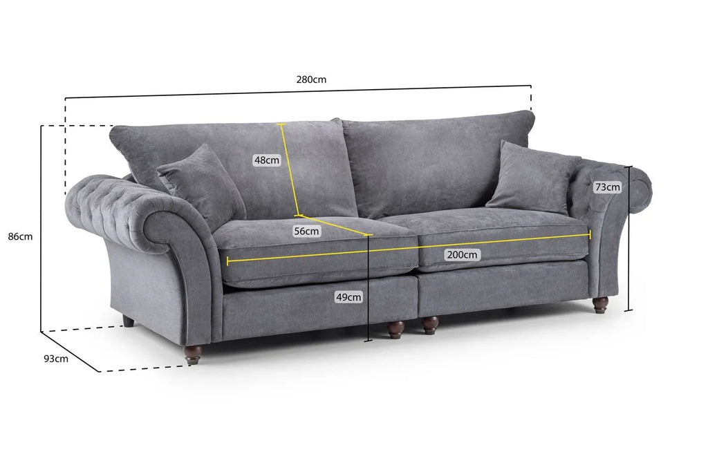Windsor 4 Seater Sofa In Grey