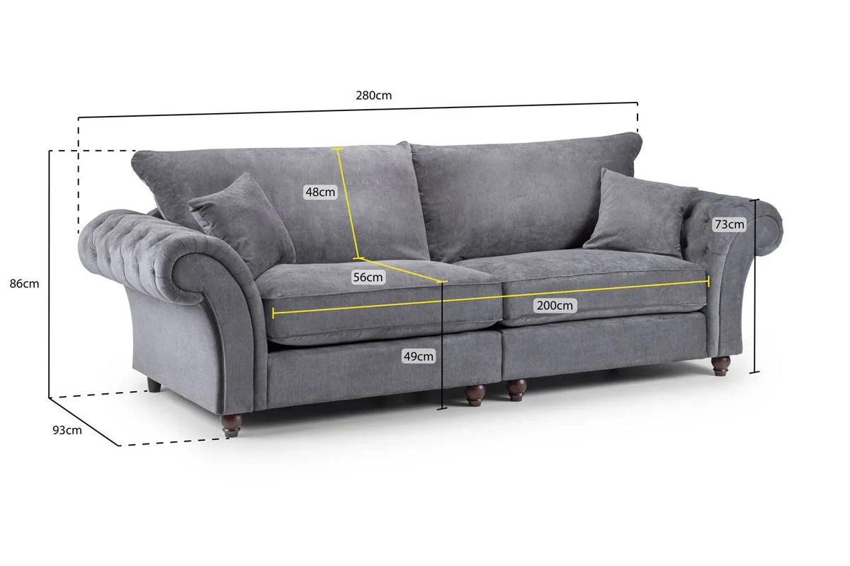 Windsor 4 Seater Sofa In Grey