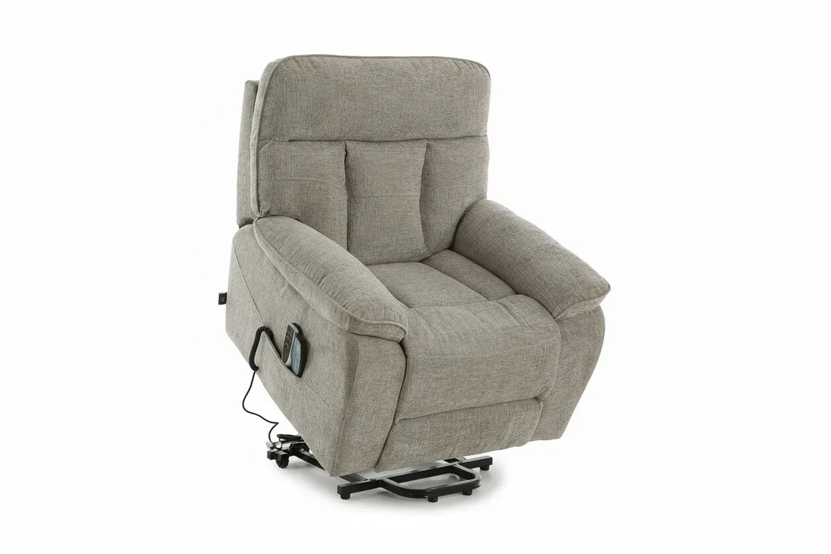 Rise and Recline + Massage + Heat Armchair in Grey