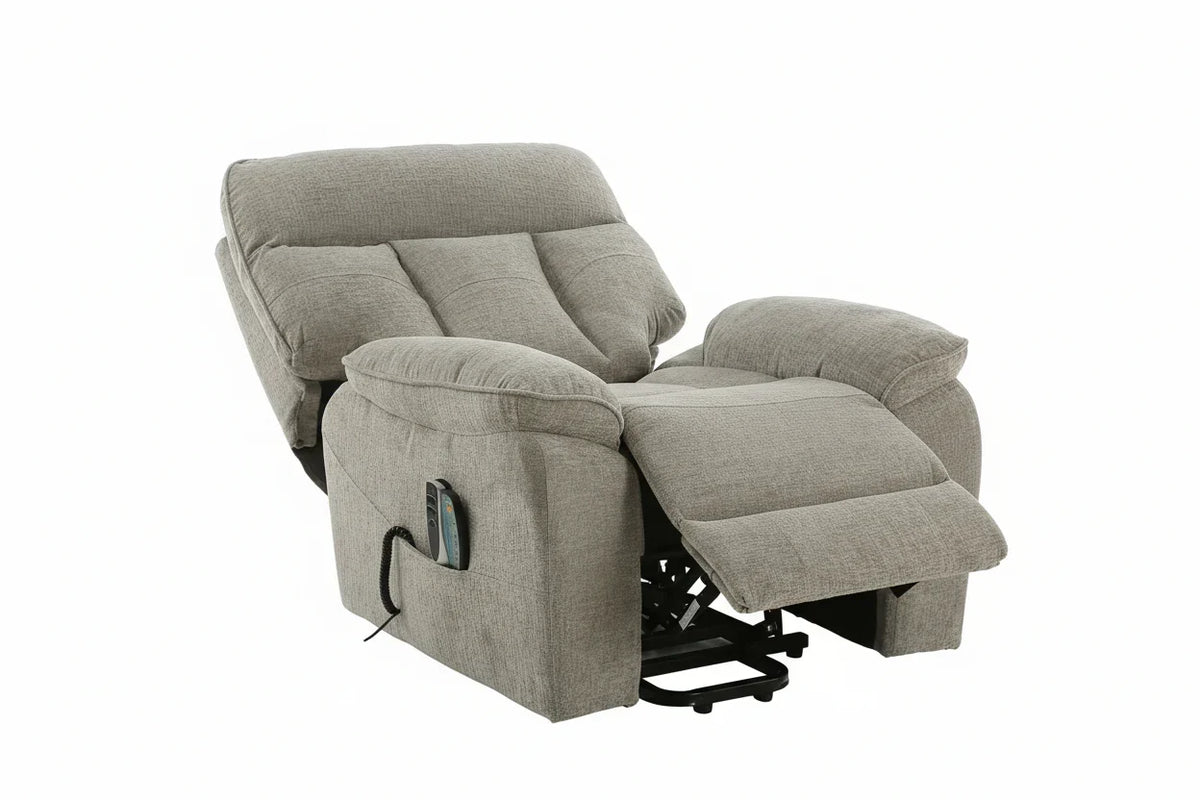 Rise and Recline + Massage + Heat Armchair in Grey