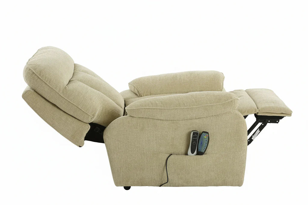 Rise and Recline + Massage + Heat Armchair in Beige