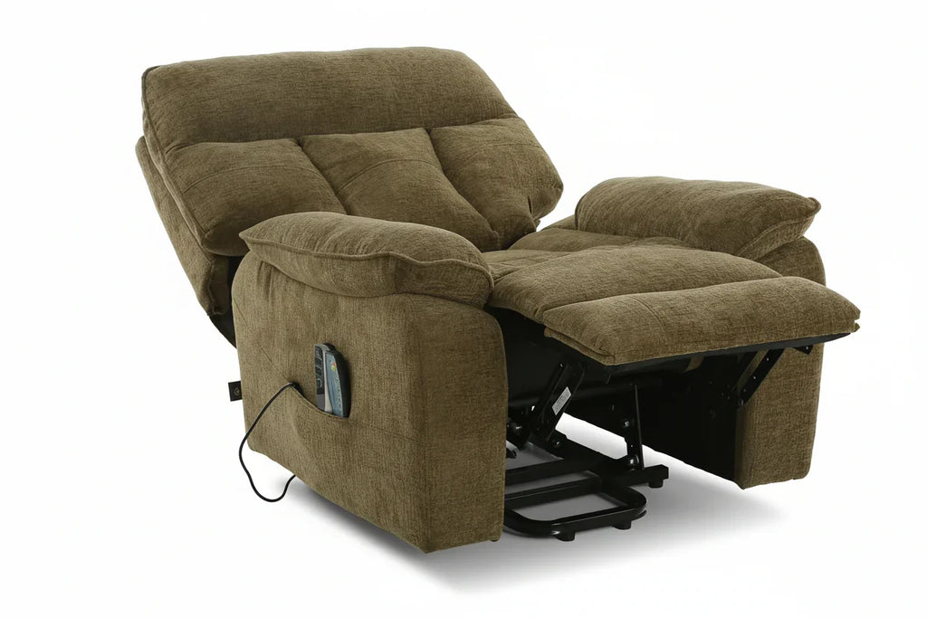 Rise and Recline + Massage + Heat Armchair in Brown