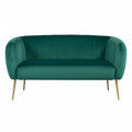 Green Velvet 2 Seater Sofa with Gold Legs