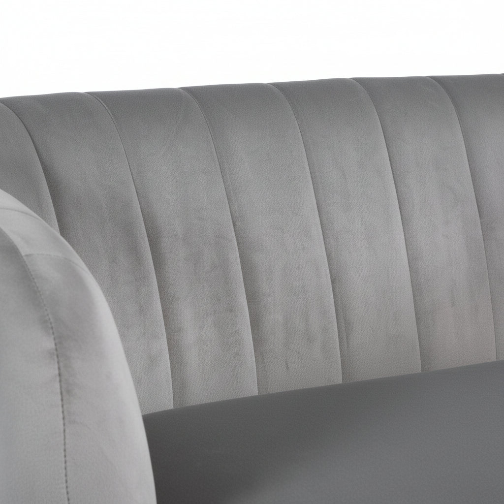 Grey Velvet 2 Seater Sofa with Gold Legs