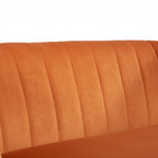Orange Velvet Armchair with Gold Legs