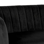 Black Velvet 2 Seater Sofa with Gold Legs