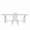 Blanche Wood Rustic Washed Rectangular Dining Table 210cm With 6 Louis Chairs