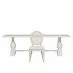 Blanche Wood Rustic Washed Rectangular Dining Table 210cm With 6 Louis Chairs