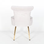 Grey Stool / Bedroom Chair with Gold Legs