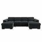 Alaya Sofabed Black U Shape Corner