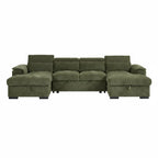 Alaya Sofabed Green U Shape Corner